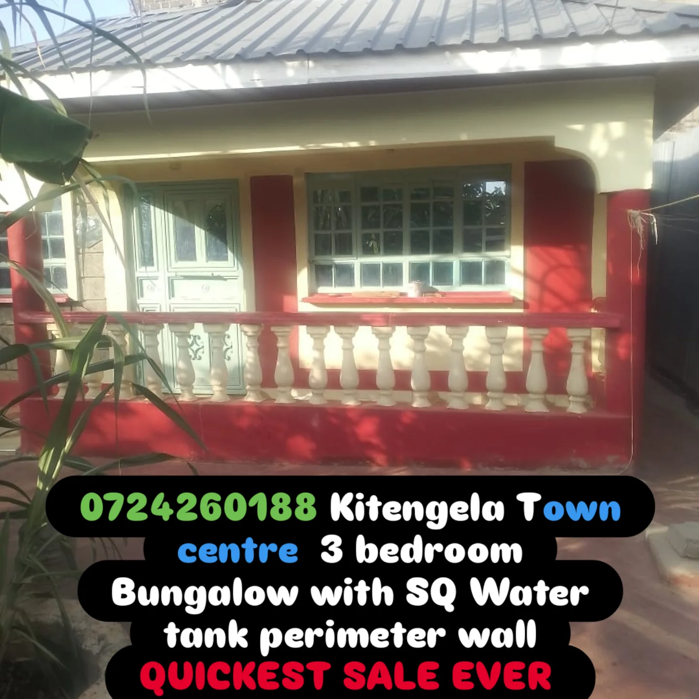 Kitengela Town centre  spacious 3 bedroom Bungalow with SQ Water tank perimeter wall QUICKEST SALE EVER