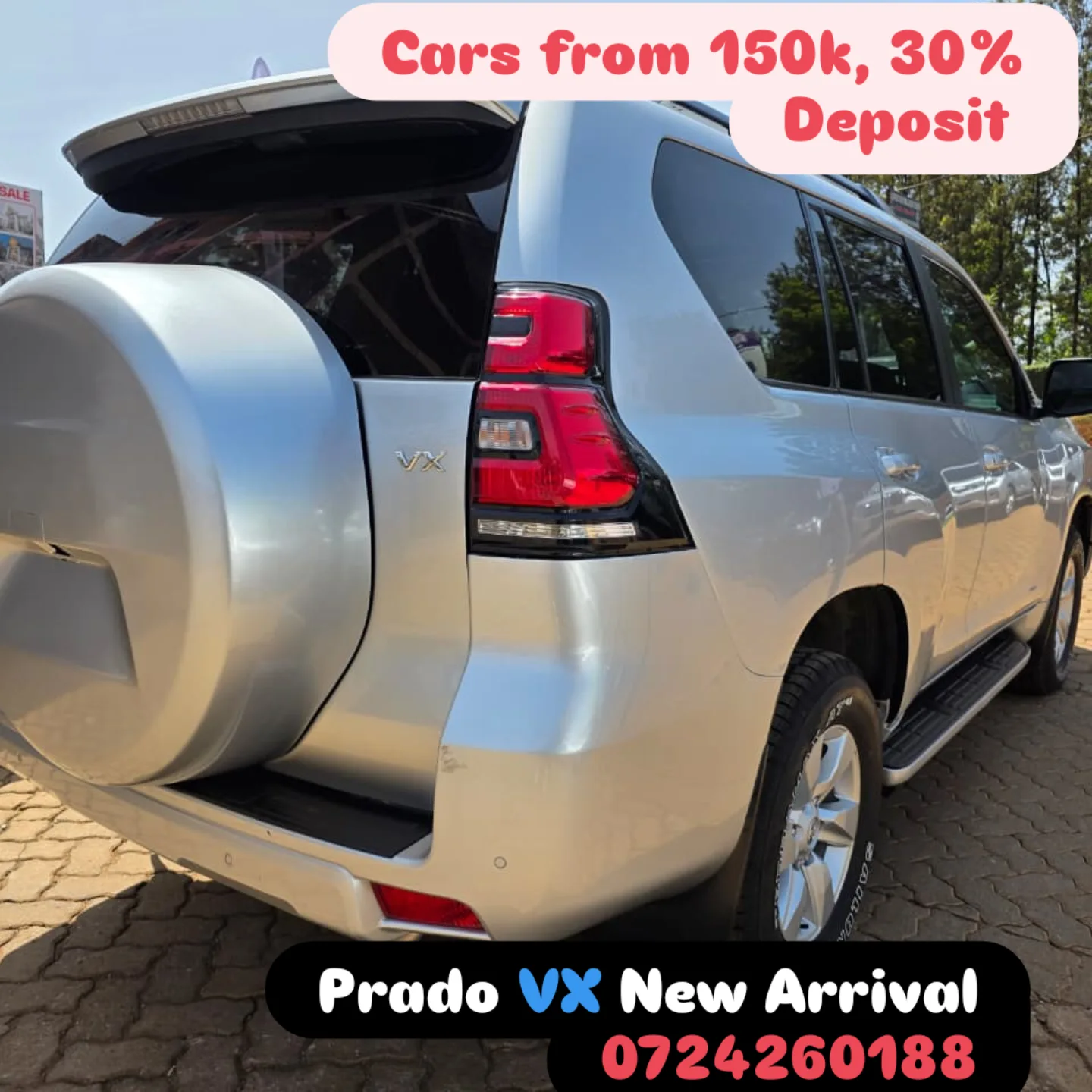 TOYOTA Land Cruiser Prado J150 VX 3L New Arrival New Shape On offer 😲 QUICK SALE. Cars from 150K, 30% Deposit lipa pole pole. Hire purchase installments HP. UpTo 70% financing/finance NO CRB STATUS CHECK Trade in OK 2019 2018
