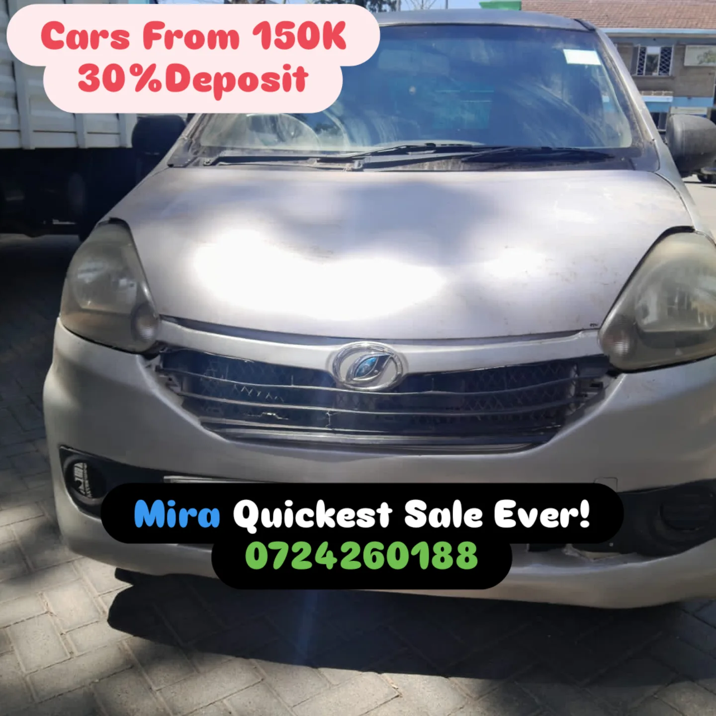 Daihatsu Mira 😲 QUICK SALE. Cars from 150K, 30% Deposit lipa pole pole. Hire purchase installments HP. UpTo 70% financing/finance NO CRB STATUS CHECK Trade in OK