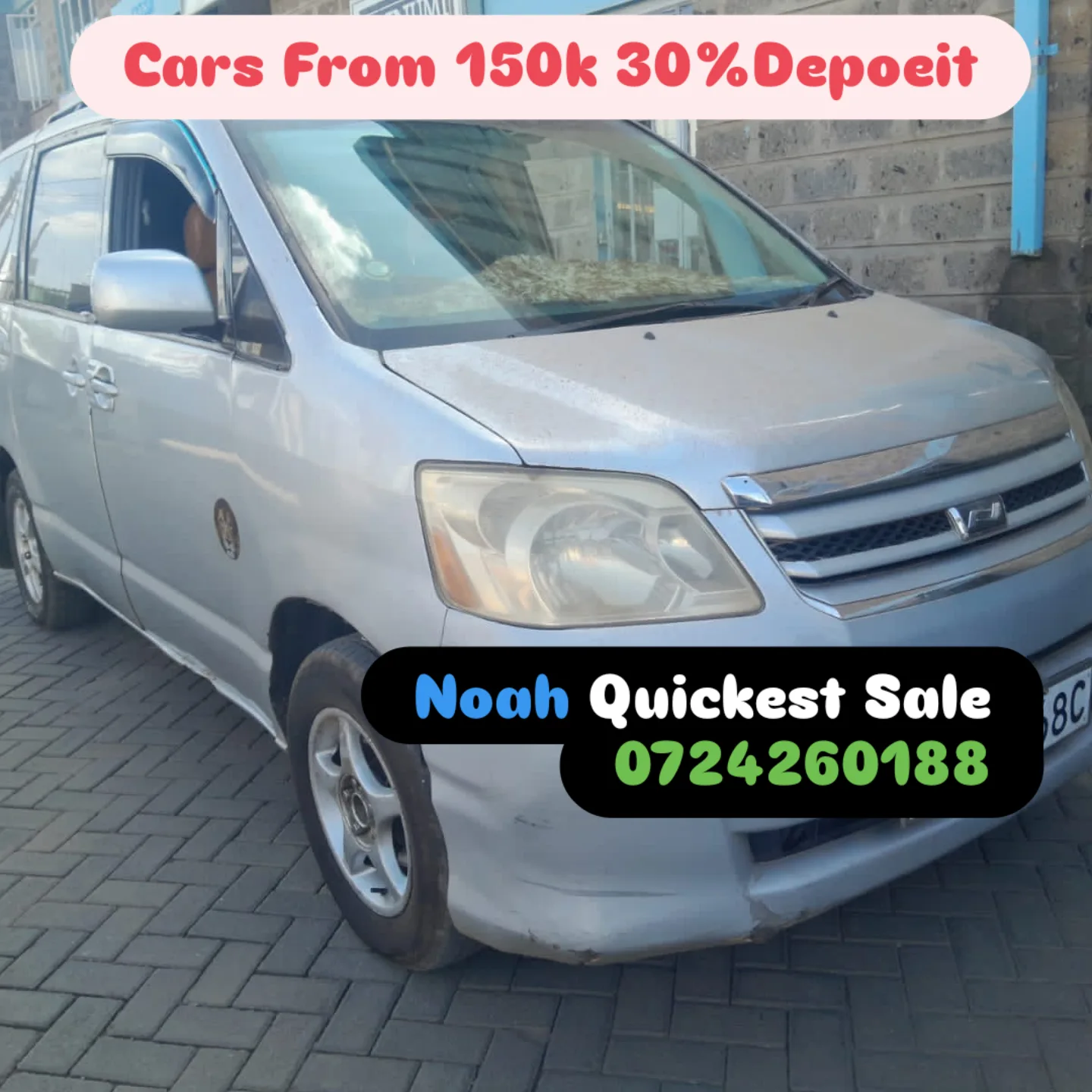 Toyota Noah 460K ONLY WOW 😲 QUICK SALE. Cars from 150K, 30% Deposit lipa pole pole. Hire purchase installments HP. UpTo 70% financing/finance NO CRB STATUS CHECK Trade in OK