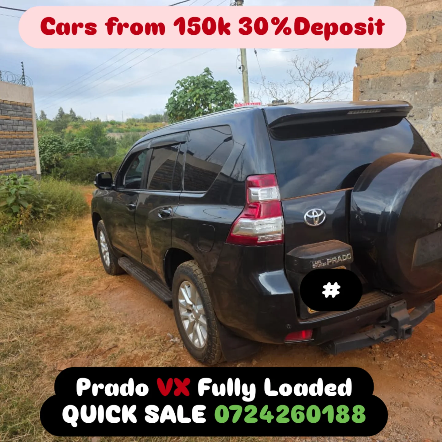 Toyota Land Cruiser Prado VX j150 diesel 😲 QUICK SALE. Cars from 150K, 30% Deposit lipa pole pole. Hire purchase installments HP. UpTo 70% financing/finance NO CRB STATUS CHECK Trade in OK