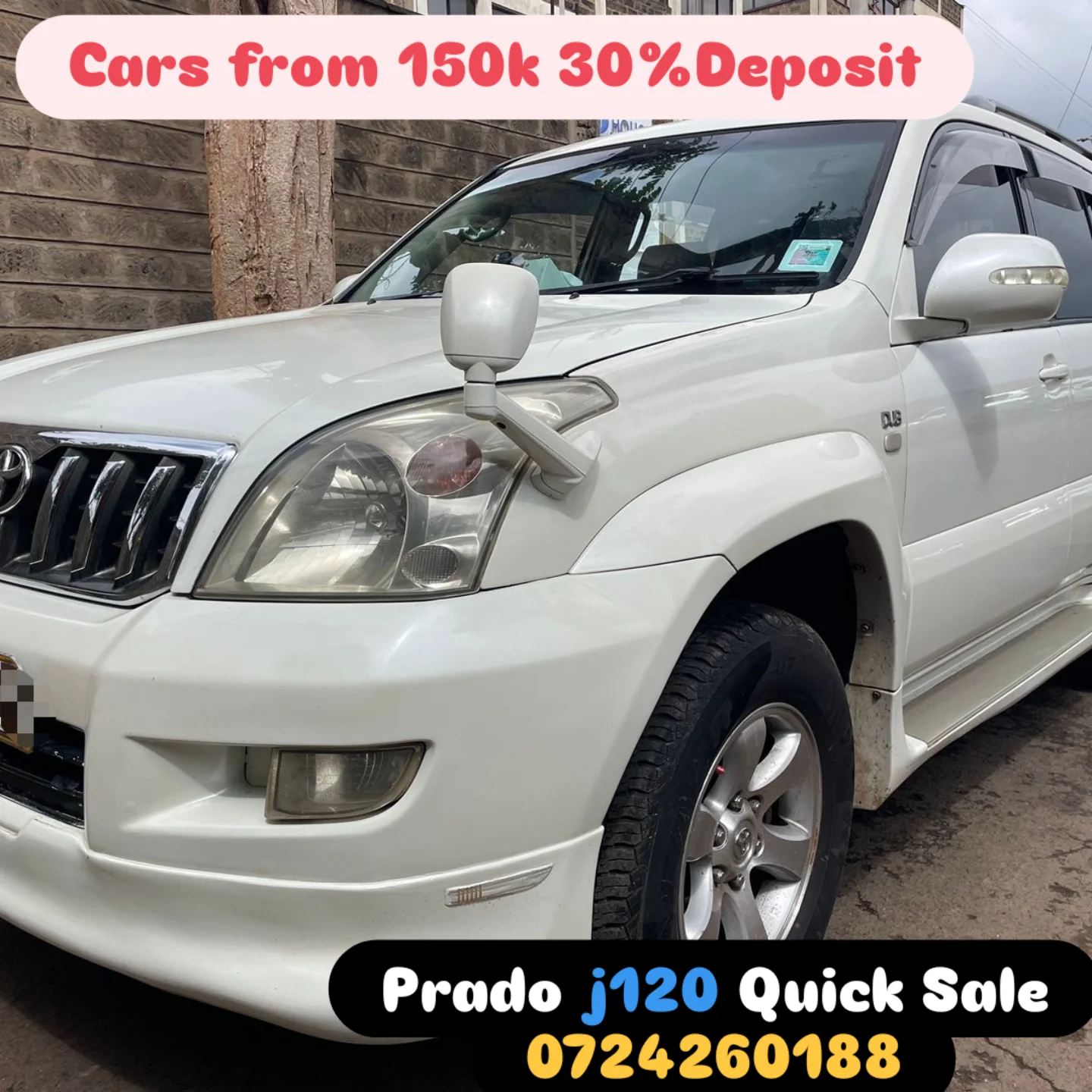 Toyota Prado J120 Landcruiser 😲 QUICK SALE. Cars from 150K, 30% Deposit lipa pole pole. Hire purchase installments HP. UpTo 70% financing/finance NO CRB STATUS CHECK Trade in OK