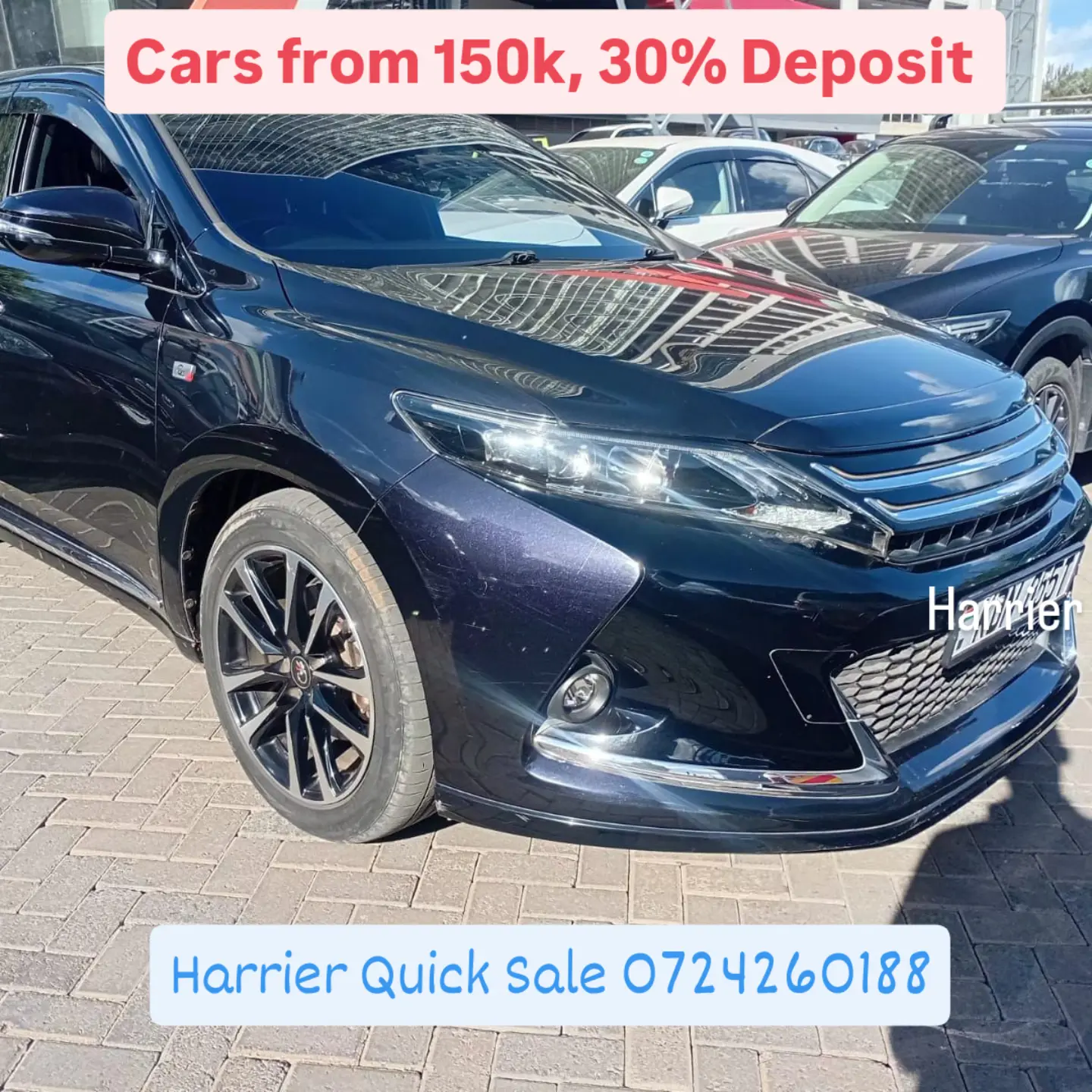 Toyota Harrier  New Shape 😲 QUICK SALE. Cars from 150K, 30% Deposit lipa pole pole. Hire purchase installments HP. UpTo 70% financing/finance NO CRB STATUS CHECK Trade in OK