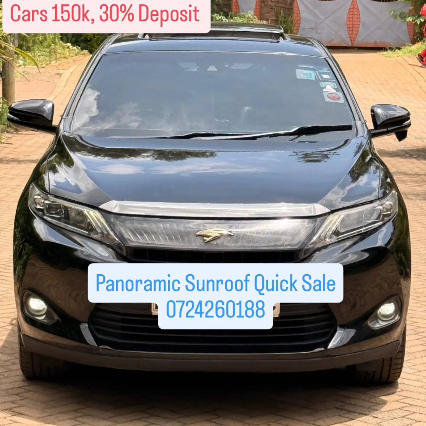 Toyota Harrier with  Panoramic Sunroof New Shape 😲 QUICK SALE. Cars from 150K, 30% Deposit lipa pole pole. Hire purchase installments HP. UpTo 70% financing/finance NO CRB STATUS CHECK Trade in OK