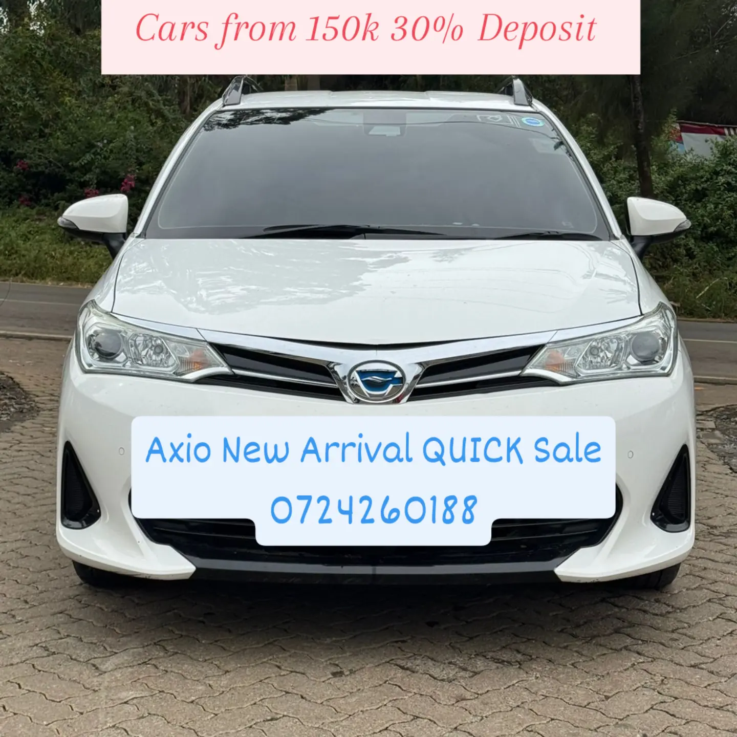 Toyota Corolla Axio New Shape New Arrival 😲 QUICK SALE. Cars from 150K, 30% Deposit lipa pole pole. Hire purchase installments HP. UpTo 70% financing/finance NO CRB STATUS CHECK Trade in OK Hybrid