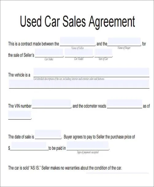 Car Vehicle Sales agreement in Kenya LATEST 1