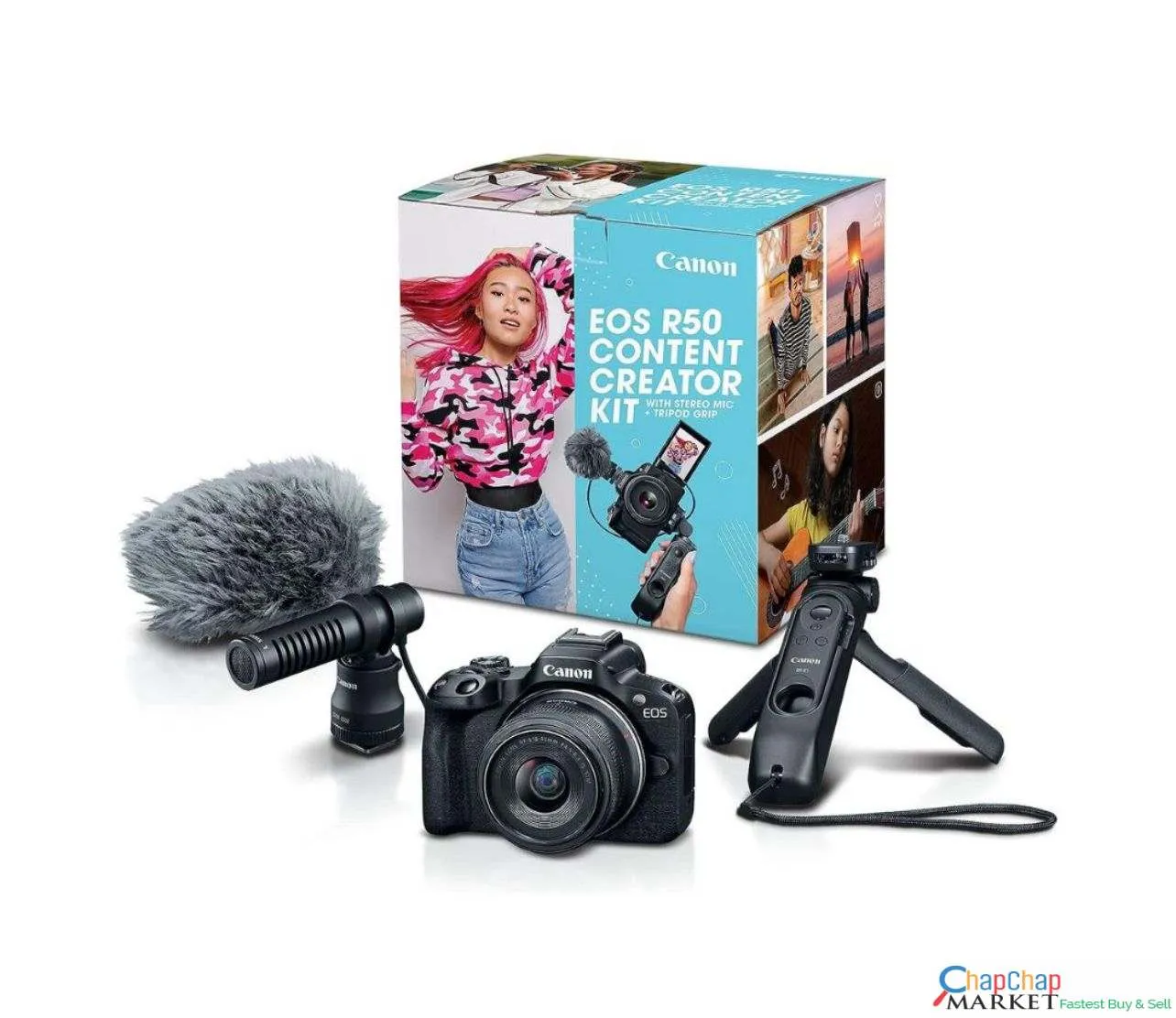 QUICKEST SALE Canon EOS R50 Content Creator Kit, Mirrorless Vlogging canon Camera, 24.2 MP, 4K Video.